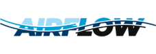 Airflow logo with blue and black dynamic wave design.
